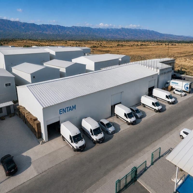 Aerial view of the ENTAM central warehouse and its surroundings
