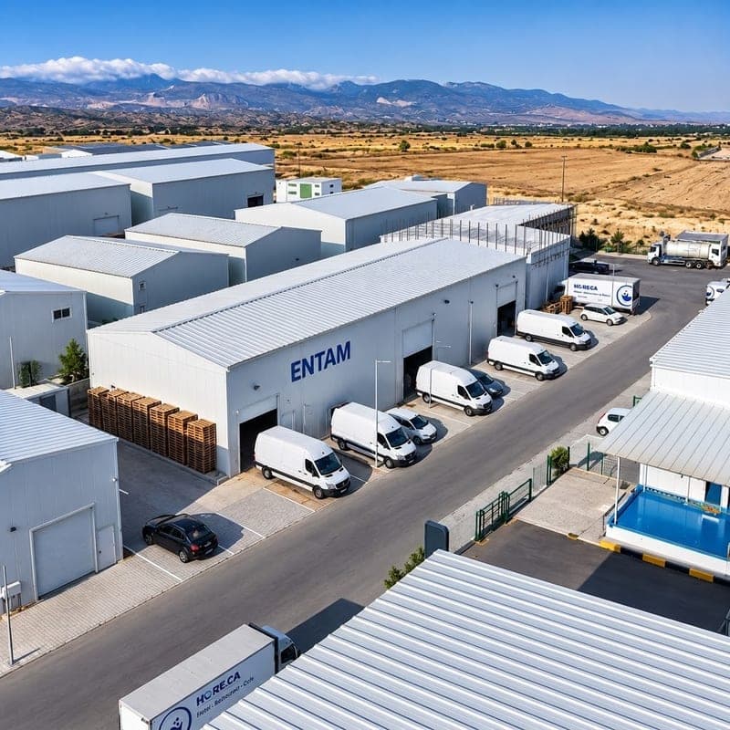 Aerial view of the industrial estate where the ENTAM central warehouse stands