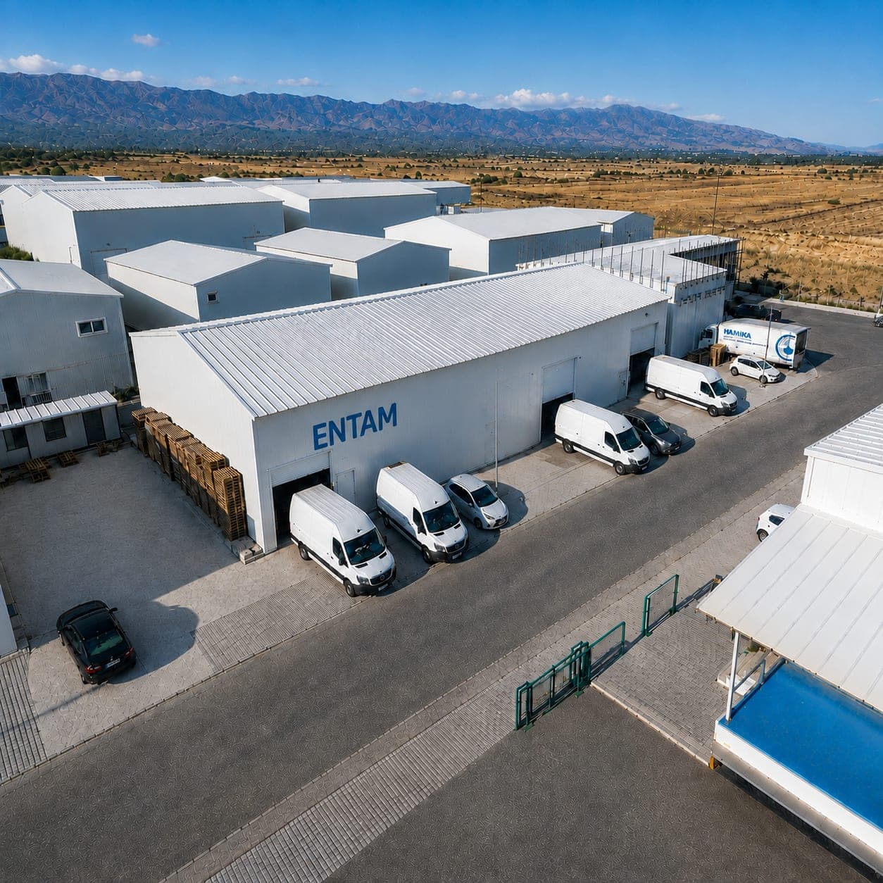 Aerial view of the ENTAM central warehouse in Nicosia