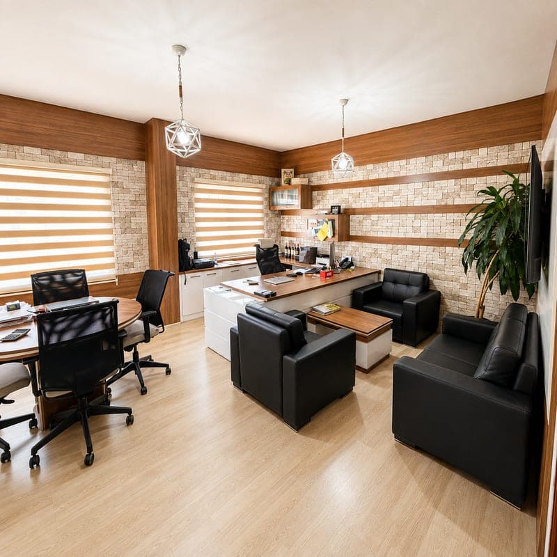 Work and meeting area in the ENTAM office
